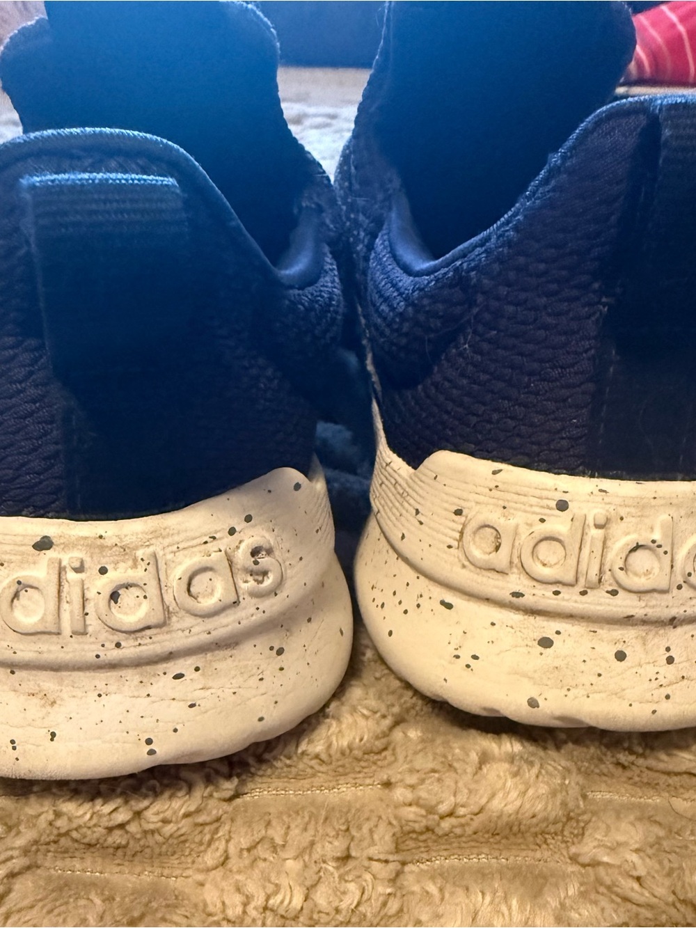 Boys Adidas Navy and White Slip-On Knit Sneakers - Picture 3 of 4
